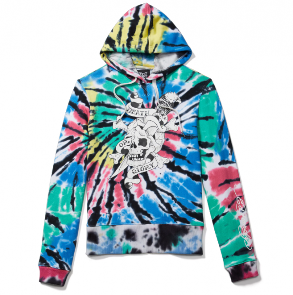 Hoodie dengan Efek Dye Spiral